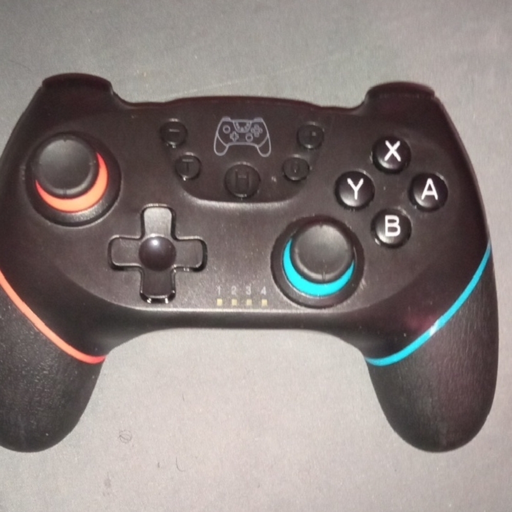 Wireless Game Controller - Black with Red and Blue Accents